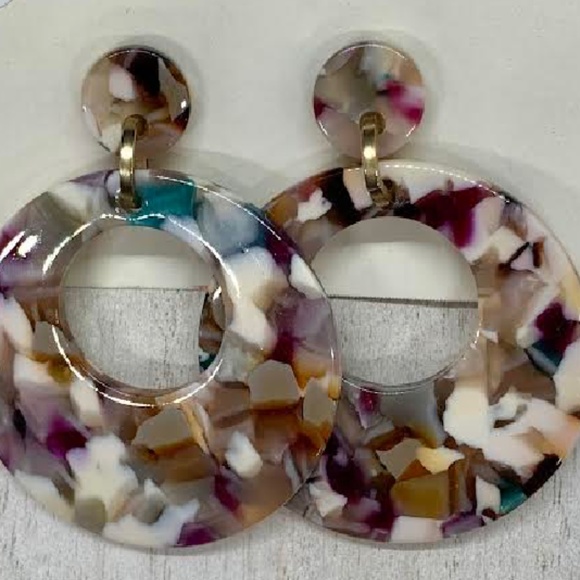 Earrings Multi Color Acrylic Resin - Picture 3 of 3